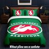 South Sydney Rabbitohs Design Bed Bedding Set 1 Duvet Cover + 2 Pillowcases Soft Breathable Household Bed Linens