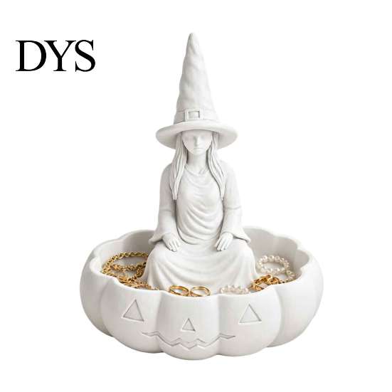Organizzatore da Scrivania Gotico Piatto per Gioielli Strega di Halloween, Vassoio Estetica Oscura per Oggetti Piccoli Decorazione Stanza per Anelli Chiavi Accessori Ufficio Casa