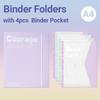 A4 Exam Paper Storage Bag INS Binder Folders with 4Pcs Pockets  School Stationery