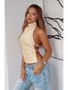 Spring 2025 European & American Style Satin Backless Top - Women's Streetwear