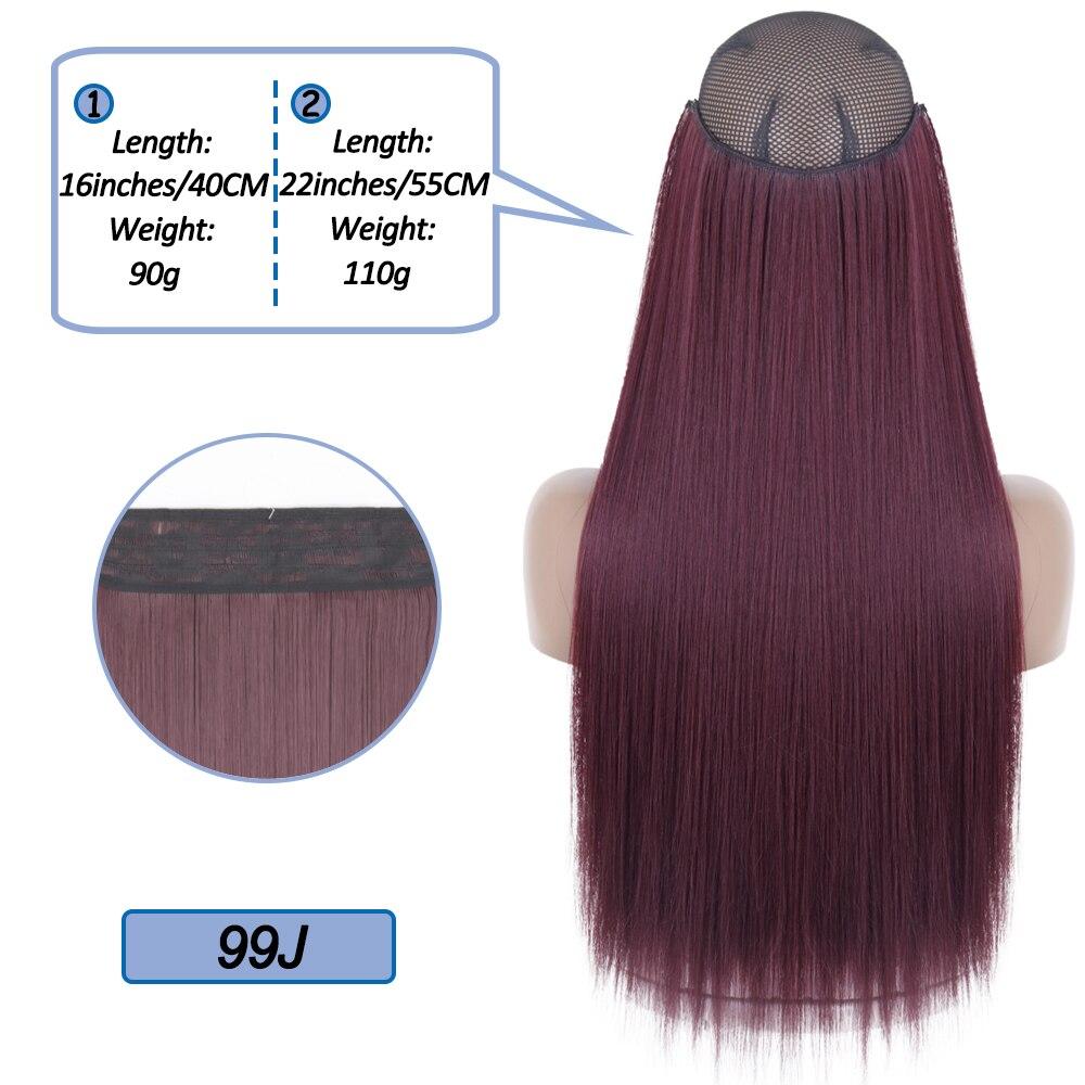MERISIHAIR No Clips In Natural Hidden Secret False Hair Piece Synthetic Hair Extension Long Straight Fish Line Hair Pieces