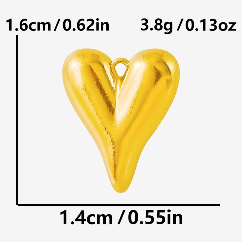 6pcs 13/15/16/29mm Fashion Heart Charm Stainless Steel Charms For Jewelry Making Supplies Handmade Earring Bracelet Love Pendant