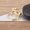 Nidin Trendy Bohemian Lucky Colorful Evil Eye Transparent Rhinestone Opening Adjustable Ring Womem Elegant Jewelry Fine Gift
