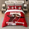 Set Biancheria da Letto Personalizzato Modello Cristiano Ronaldo, Stampa Nome Testo 1 Copripiumino più 2 Federe Tessile per la Casa