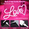 Love Heart Dimmable Neon Sign for Wall Decor, Kids Room, Wedding & Party, Gift for Valentine‘s Day, Girlfriend, Birthday