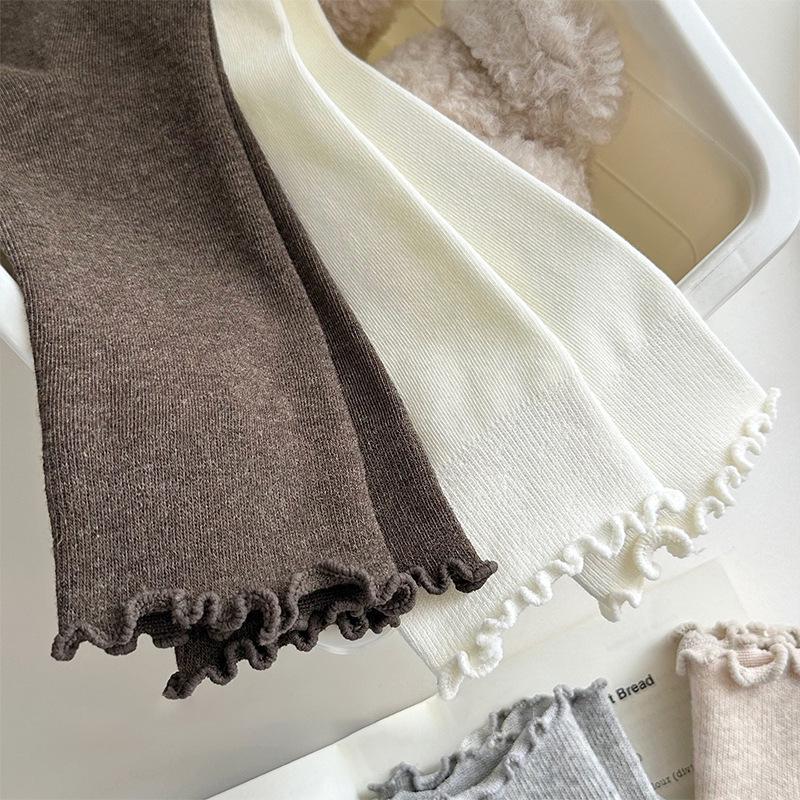 Women's Soft Pure Cotton Ruffle Edge Socks - Comfortable, Breathable, and Loose Fit