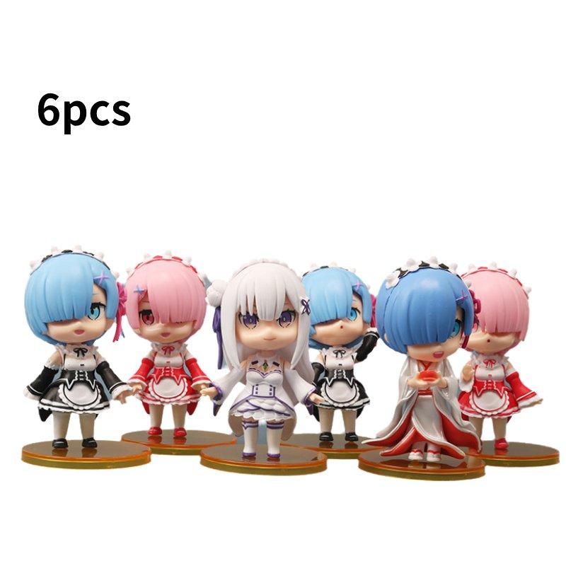

6pcs Life Re In A Different World From Zero Character Pvc Toy Model Xmas Gift