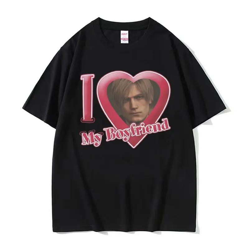 I Heart Leon Kennedy Print T-Shirts Men Women's Clothing Fashion Vintage T Shirt Male Short Sleeve T-shirt Tops