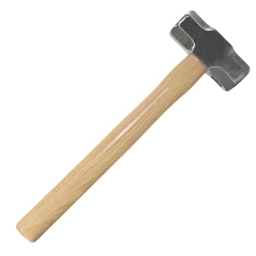 GOODRIG Octagonal Hammer with Wood Handle, 3 Lbs, Silver, for Ironwork, Masonry, Civil Engineering, Demolition, Camping, and Carpentry