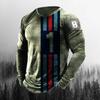 2023 European And American New Fashion Men's Flag Printing Long Sleeve T-shirt