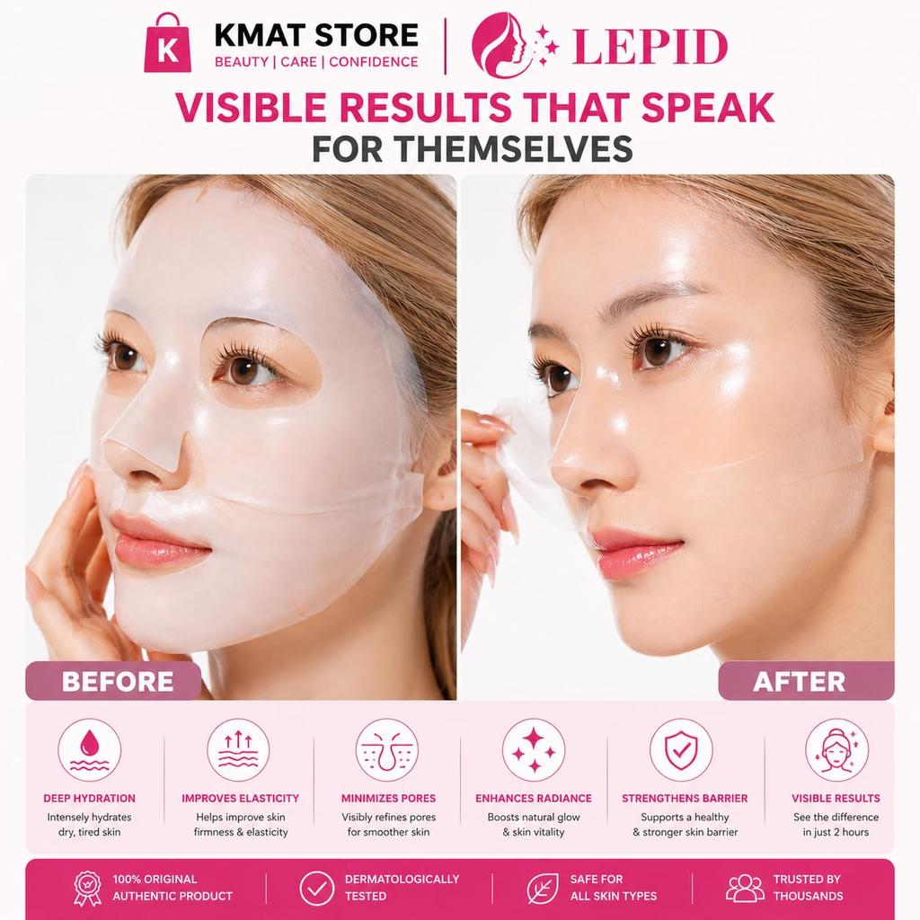 Bio Collagen Real Deep Face Mask for Women & Girls | Korean Overnight Collagen Sheet Mask for Glowing Skin | Hydrating, Firming & Pore Minimizing F