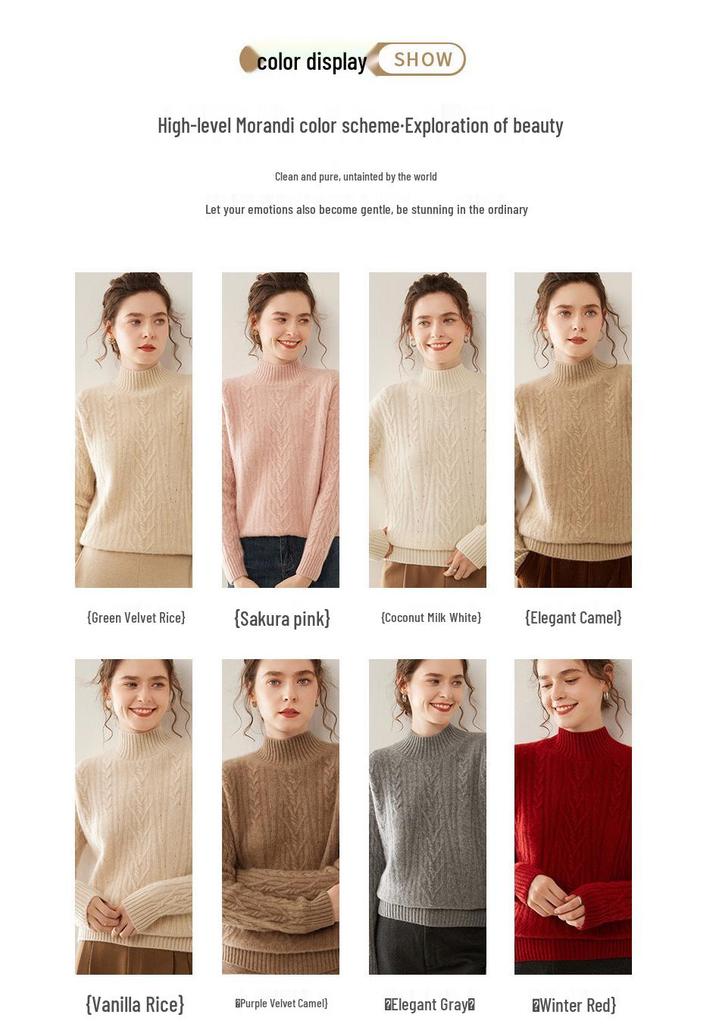 Retro Cable Knit Three-Ply Thickened Loose Pullover Sweater for Autumn and Winter