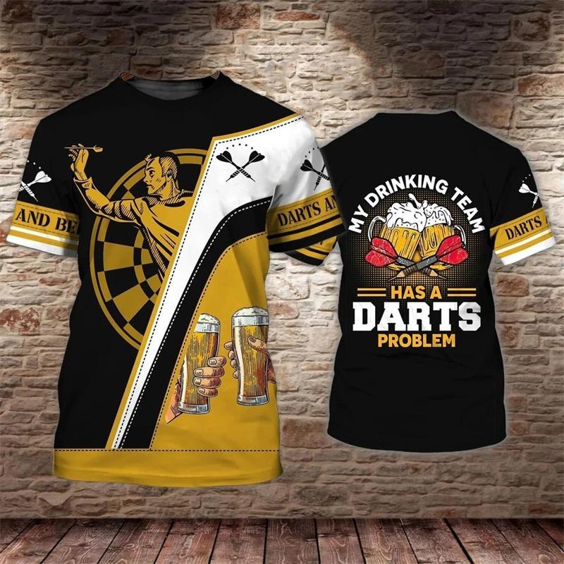 3D Pirnt New Mens T Shirts Short Sleeve Tops Summer Clothing Dart Turntable Graphic Shirts Mens Streetwear O Neck Pullover Tee