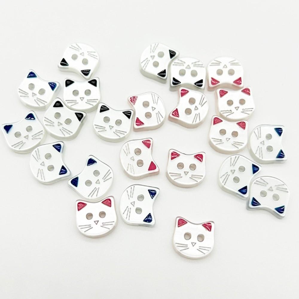 40pcs Cute Resin Cat Buttons 12mm Kitten Head Buttons Fashionable Kitty Buttons  Cardigan Sweater