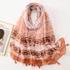 Spain Fashion Daisy Floral Tassel Viscose Shawl Scarf Lady Print Soft Pashmina Stole Wrap Snood Bufandas Muslim Hijab Sjaal