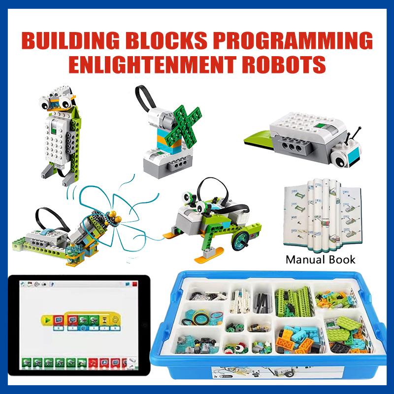 Wedo Programmable Electric Robot Kit: DIY Building Blocks for Kids Compatible with LEGO