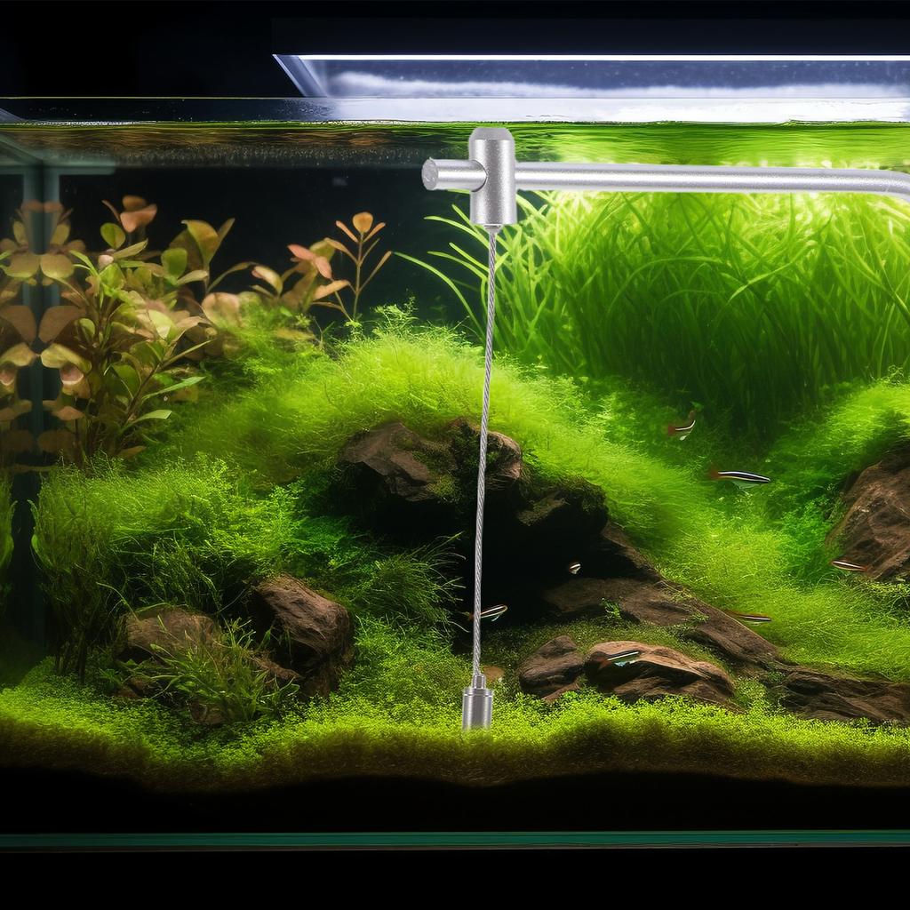 2Pcs Aquarium Light Mount Adjustable Aluminum Alloy Stand High Brightness Tank Light Holder for Freshwater Saltwater Fish Tanks