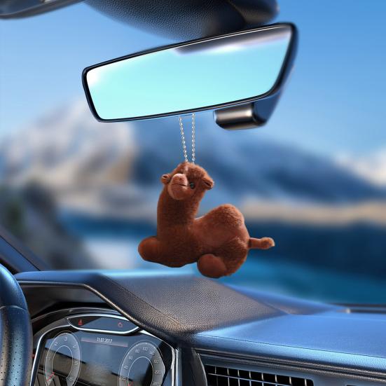Cute Plush Camel Keychain Fuzzy Camel Doll Keyring for Backpacks Purses Doll Hanging Pendant Accessory