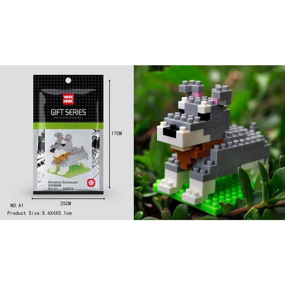 Mini Building Blocks 3D Animal Diamond Model Micro Bricks Dog Cat Bird Moose Wolf Panda Macaw Toys For Children Birthday Gifts