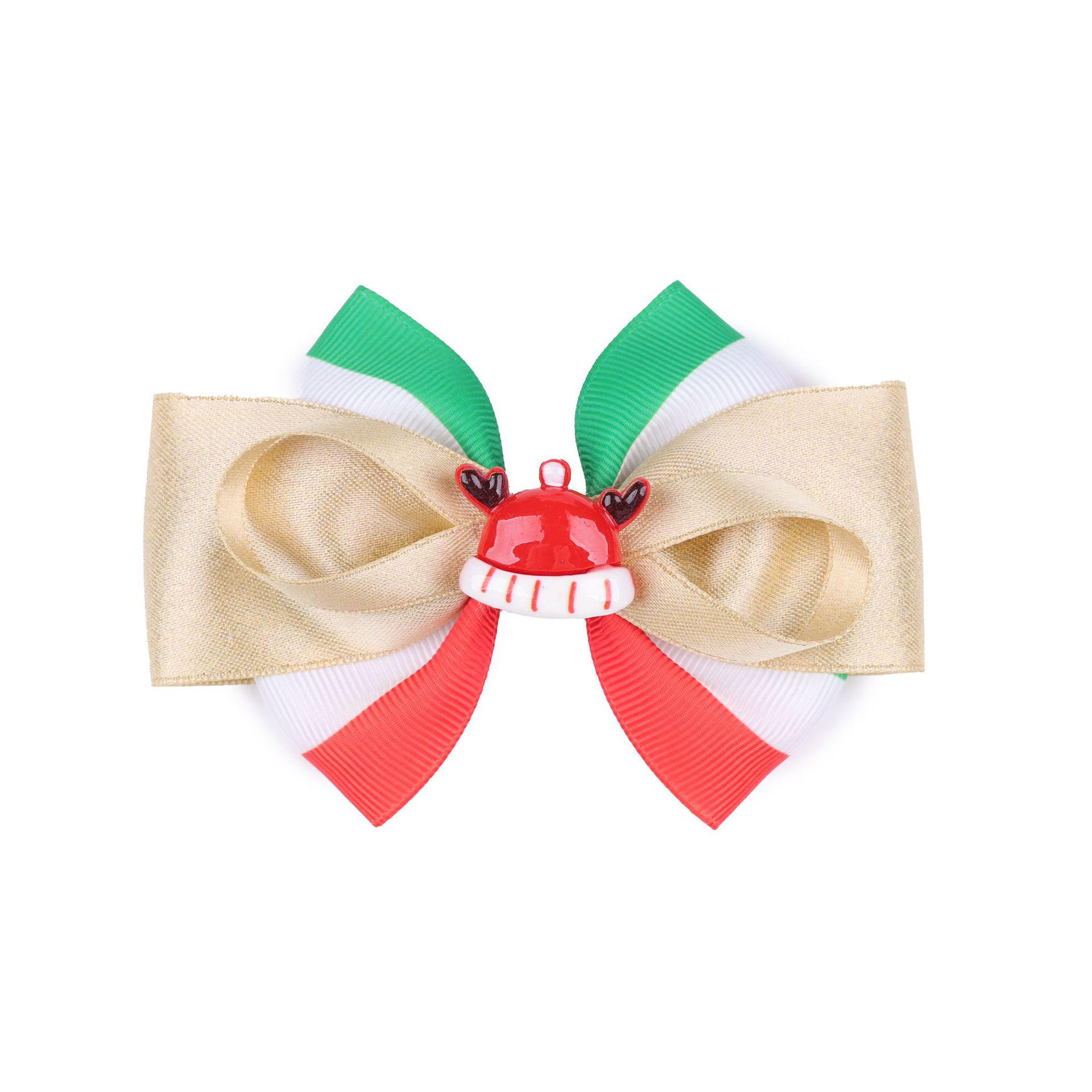 Santa Claus Mini Bow Hair Clip - Christmas Cartoon Headwear for Children