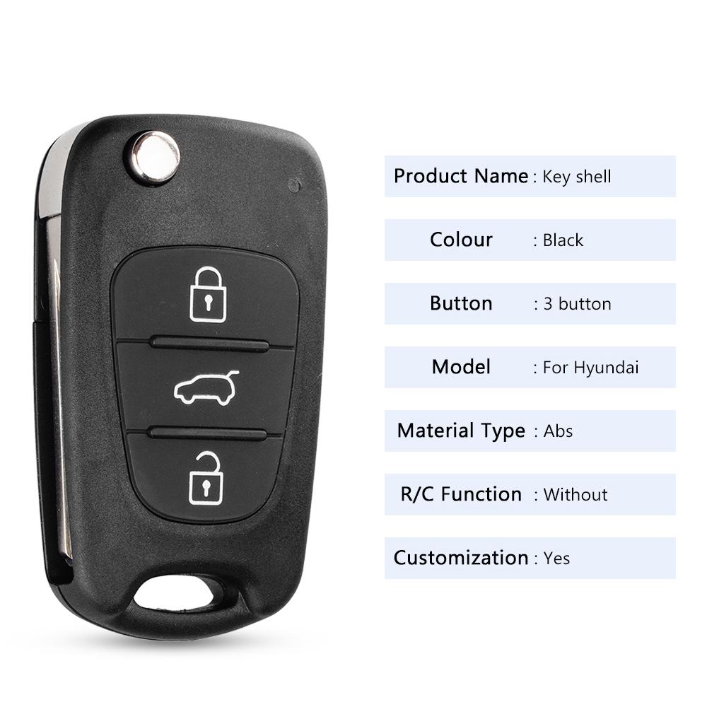 K2 K5 For Hyundai For Rio 3 Cerato 3 Buttons Remote Key Shell Flip Folding Key Case Car Key Shell