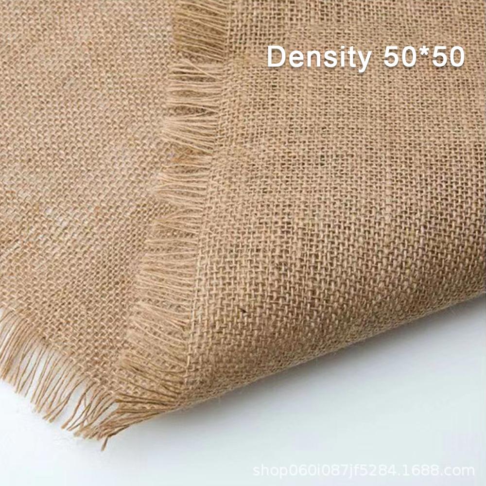 63"X19.6" Density 50*50 Natural Jute Burlap Fabric For Bags Placemats Tablecloth Background Decoration Protect Plants Xmas Decor