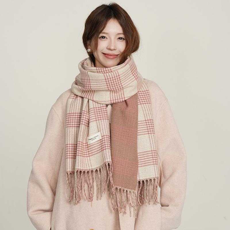 2025 new line scarf women's winter neck protection scarf student high-end warm shawl