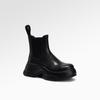Runaway Not Tired Comfortable Sports Thick-soled Cowhide Chelsea Boots 2025 Winter Muffin Middle Heel Round Head Leather Short Boots Women