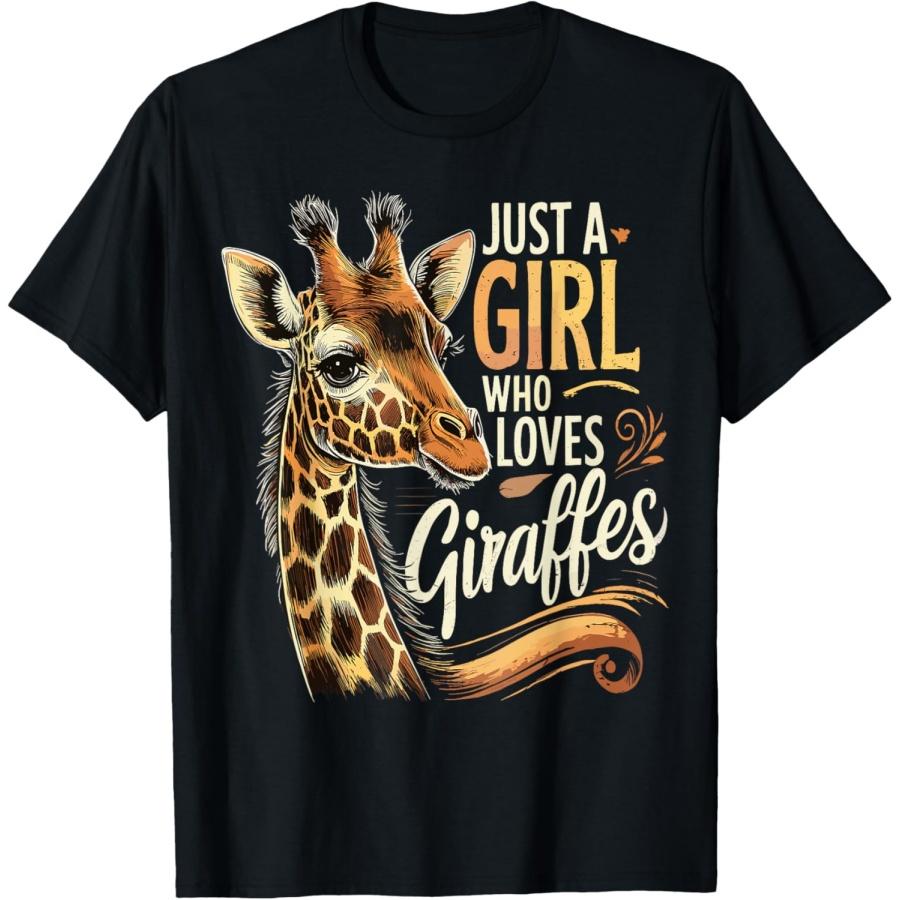 

Giraffe Animal Safari Just A Girl Who Loves Giraffe T-Shirt XXXXXL чорний