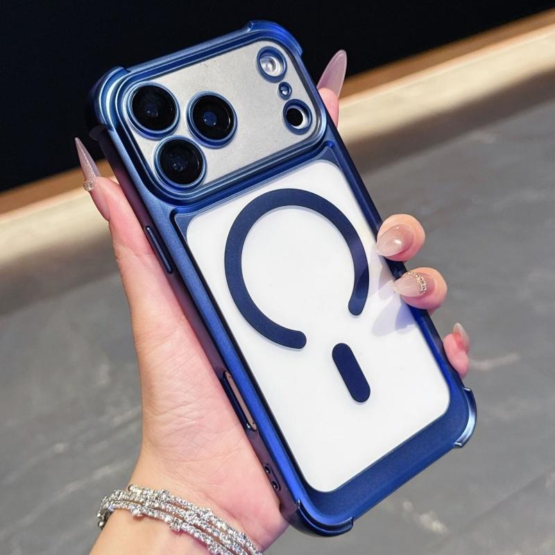 Luxury Magnetic Matte Phone Case For iPhone 13 14 15 16 17 Pro Max Air Plus Magsafe Soft TPU Shockproof Bumper Back Cases Cover