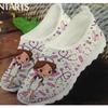 Women's Plus Size Cartoon Flats, Round Toe, Low-Cut, Size 43, Flat Heel - Casual Shoes In Stock