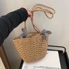 Beach Straw Bag Women's Large Capacity Beach Holiday Braided Foreign Style Single Shoulder Bucket Bag