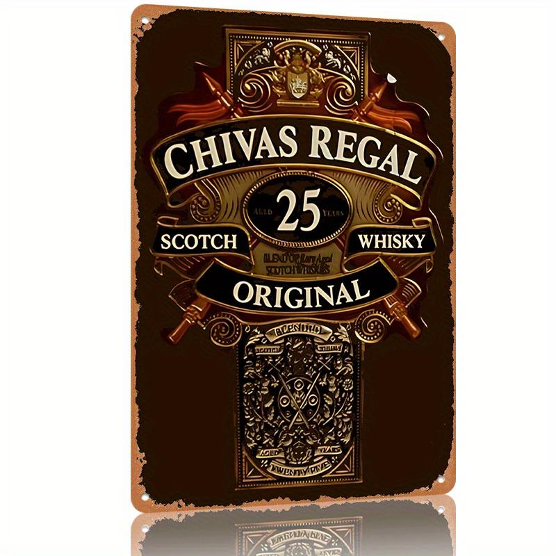 Chivas Regal 25 Year Old Original Whisky Metal Tin Sign Premium Blended Malt Creativity Ornate Barrel Design for Universi aluminum 20x30cm