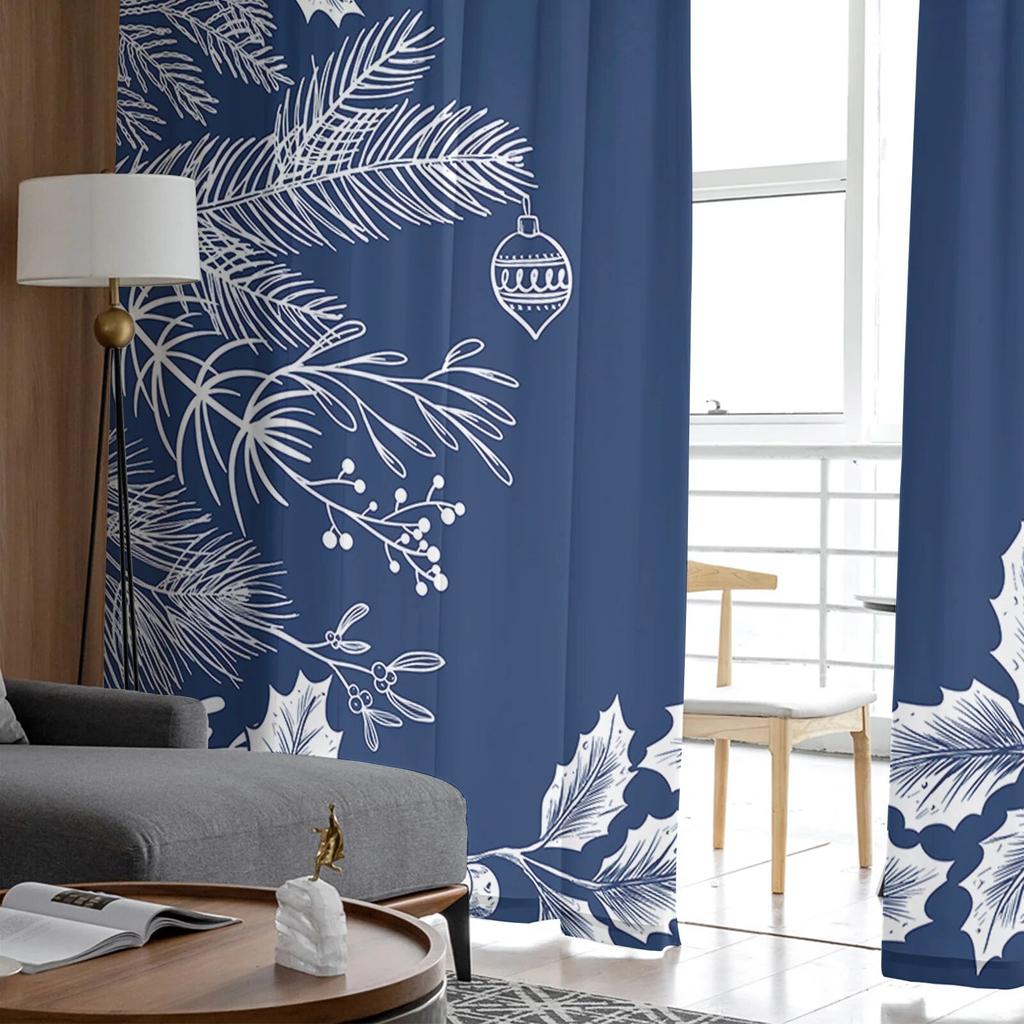 Weihnachten Tannennadeln Blätter Tannenzapfen Fenster Tüll Vorhänge für Wohnzimmer Küche Weihnachten Home Decor Sheer Voile Vorhänge