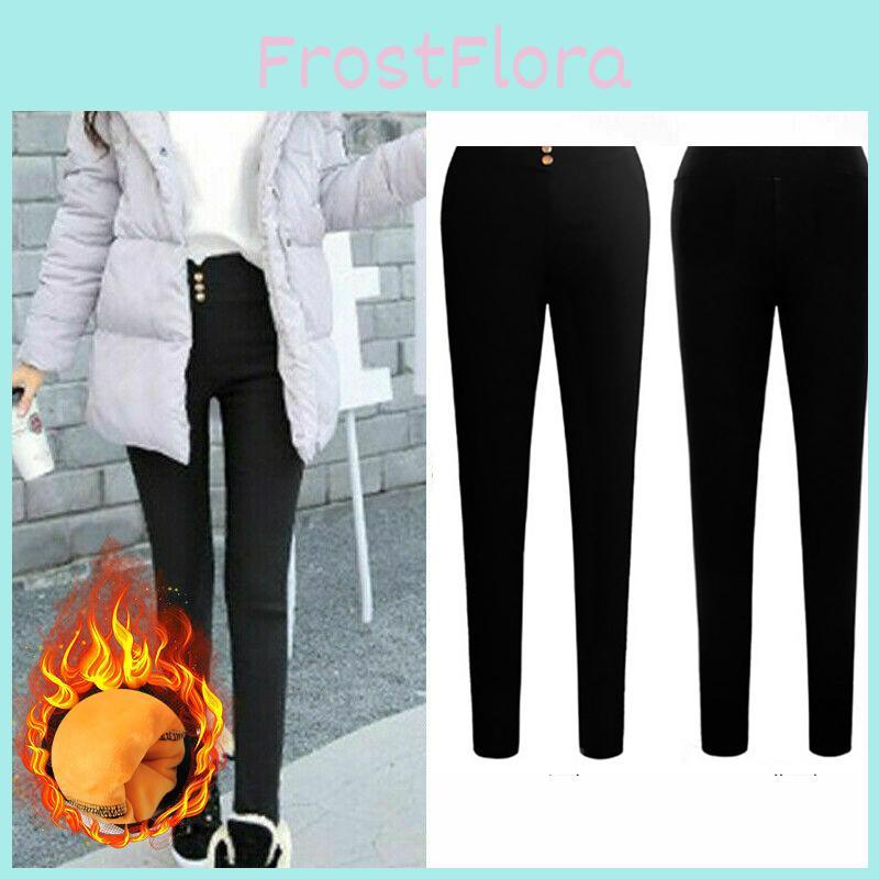 Elegant Women's Winter Warm Thick Trousers With Stretchy Leggings Design For A Flattering Fit