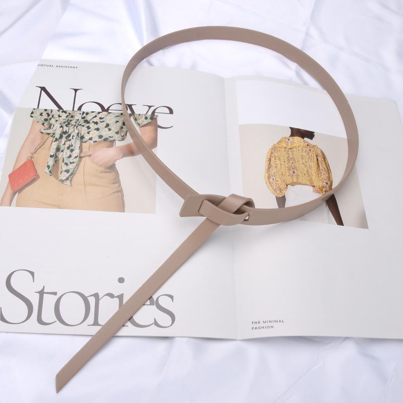 Genuine Leather Belt Women's Fashionable and Versatile Cowhide Belt Small Suit Sweater with Dress Coat Waistband Belt