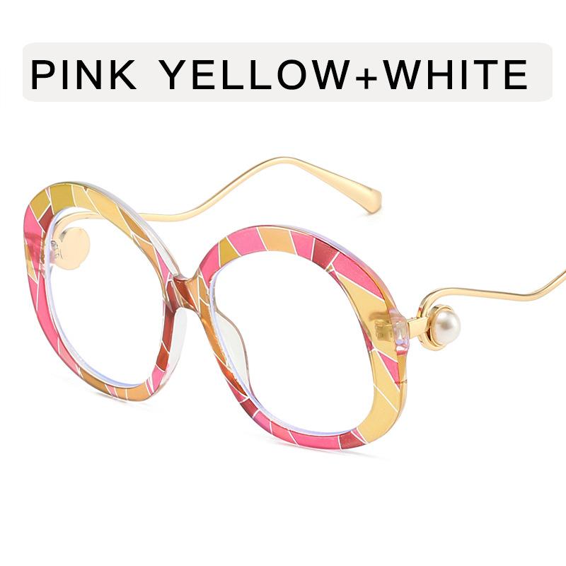 Round Shape Sunglasses for Women Pearl Decoration Anti-glare Sun Glasses for Woman European American Stylish Ladies Sunglass