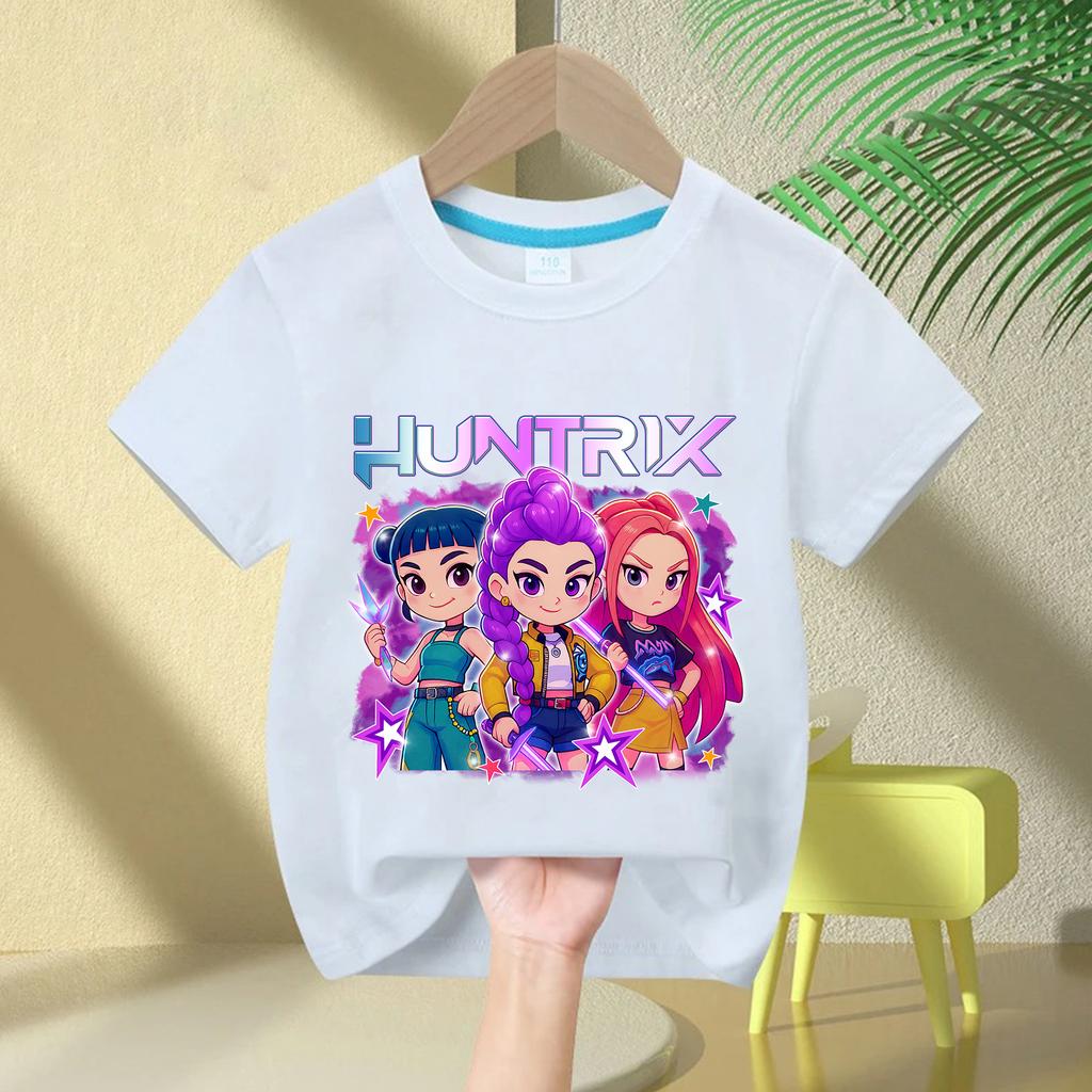 T-Shirts Girls Children's T-shirt Cartoon Printed Fashion Casual Top Crew Neck Cartoon Girl T-Shirt Casual Girl Clothes