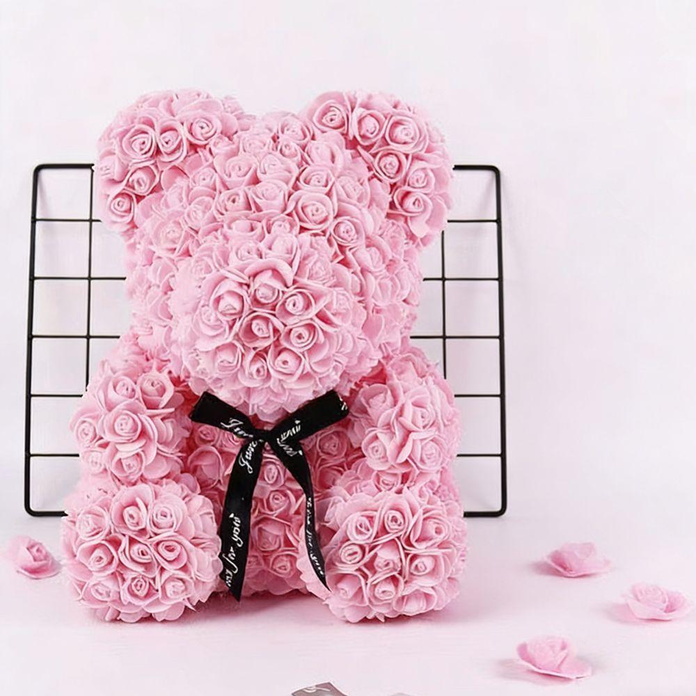 25cm Simulated Flower Bear Lovers Gifts Valentine's Day Roses Rose Flower Bear Ornaments  Birthday