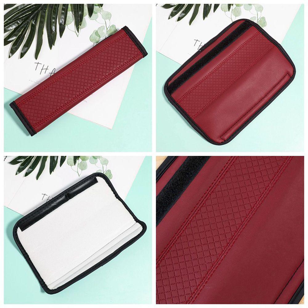 Leather Safety Belt Cover Seat Belt Padding Pad Shoulder Cushion Strap Safety Belt Shoulder Cover
