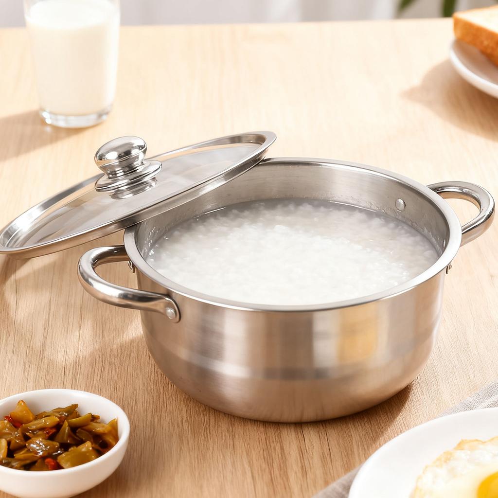 4 szt. Stalowy garnek do zup 20cm 22cm 24cm 26cm Równomierne ogrzewanie Pogrubiony garnek z pokrywką do gotowania w kuchni