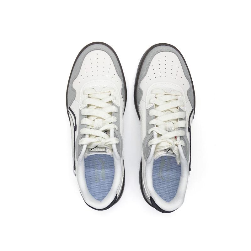 Li Ning Slip Resistant, Abrasion Resistant, Lightweight Low top Skateboard Shoes Men's White Gray Brown AGCV177-4