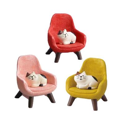 Japanese Cat ZAKKA Chair Ornament: Creative Blind Box Miniature Resin Figures