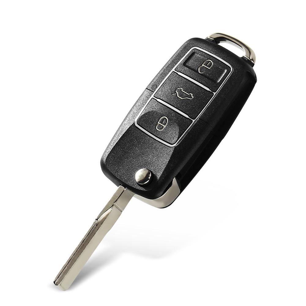 3 Button Flip Folding Key Shell Case For Volkswagen Vw Golf Passat Beetle Polo Bora Replacement Fob Car Key Cover