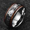 Mode Steampunk Zahnrad Edelstahl Ringe Inlay Koa Holz Ringe Für Männer Hochglanzpoliert Hiphop Punk Rock Biker Schmuck