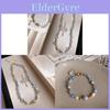 New Chinese Style Pearl Sea Blue Topaz Necklace With Geometric Design For Women