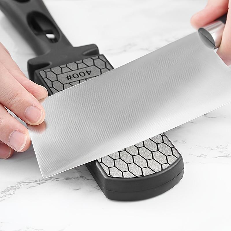 Diamond Knife Sharpener, 400 Grit Dual Sided Multi Functional Sharpening Stone, Medium Grit, Steel Material , Home Kitchen Tool
