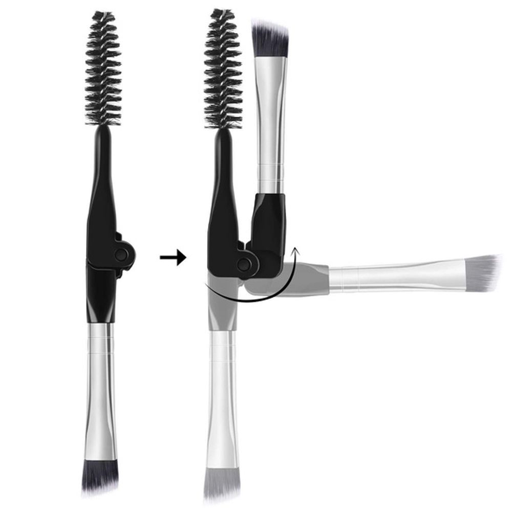 Brush Portable Spoolie Brush Duo Angled Eyebrow Brush Mascara Applicator Foldable Eyebrow Brush
