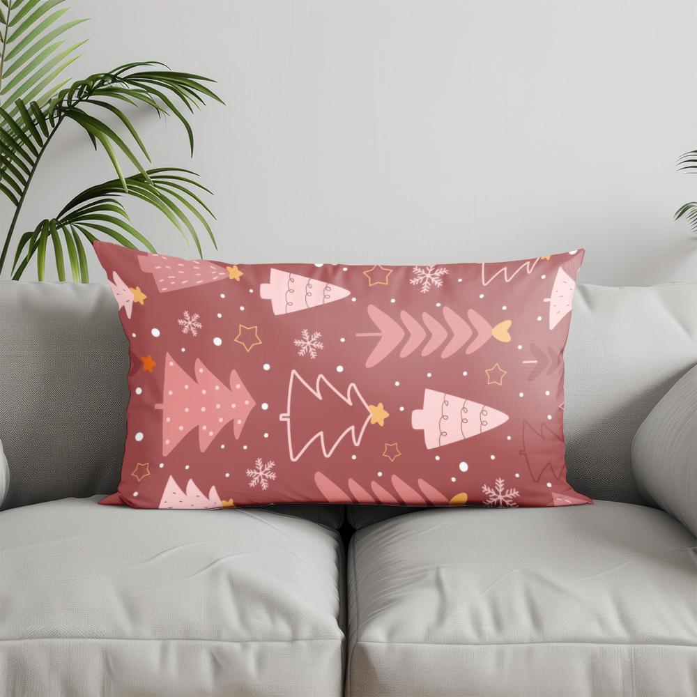 Home Decor Merry Christmas Chevron Pillow Suitable For Sofa Bedroom Car Pillow Cover Cushion Rectangular Back Cushion