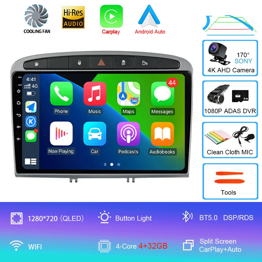 Android 14 Carplay Auto For Peugeot 308 308SW 2007-2015 408 2012-2020 Car Radio GPS Multimedia Video Player Stereo WIFI+4G DSP